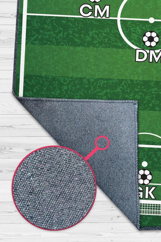 Formasyon 4-3-3 Yeşil Renkli Halı Futbol Sever Halısı Spor Severler İçin Tasarım Halı