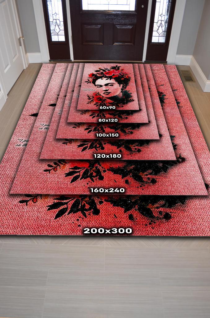 Frida'nın Çiçekleri Sanat Sever Halısı Çok Renkli Halı Tablo Temalı Halılar Sanat Halısı