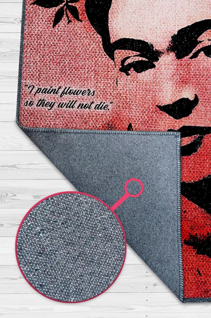 Frida'nın Çiçekleri Sanat Sever Halısı Çok Renkli Halı Tablo Temalı Halılar Sanat Halısı