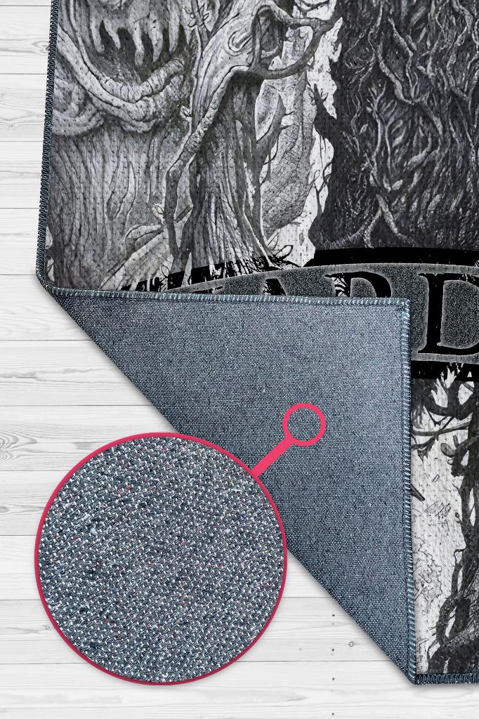 Gardiyanlar Film Desenli Gri Renkli Yüzüklerin Efendisi Halısı Geometrik Film Temalı Halı