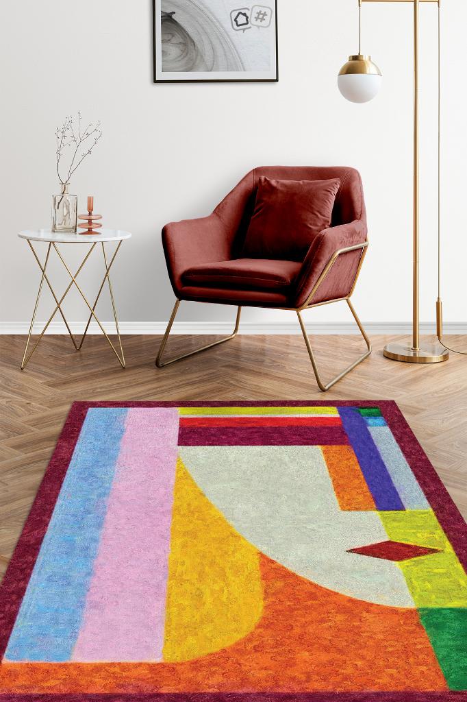 Geometrik Kadın Dekoratif Halı