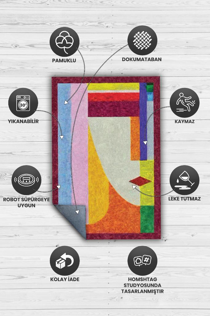 Geometrik Kadın Dekoratif Halı