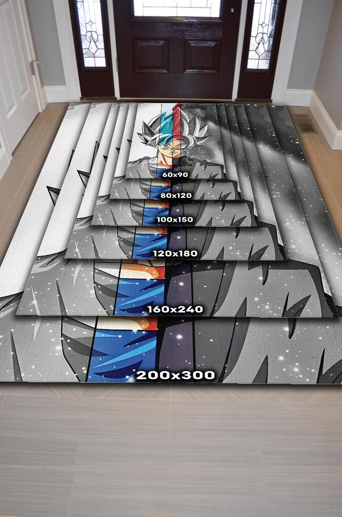 Goku Çok Renkli Halı Modern Anime Halısı Modern Hediyelik Anime Sever Halısı