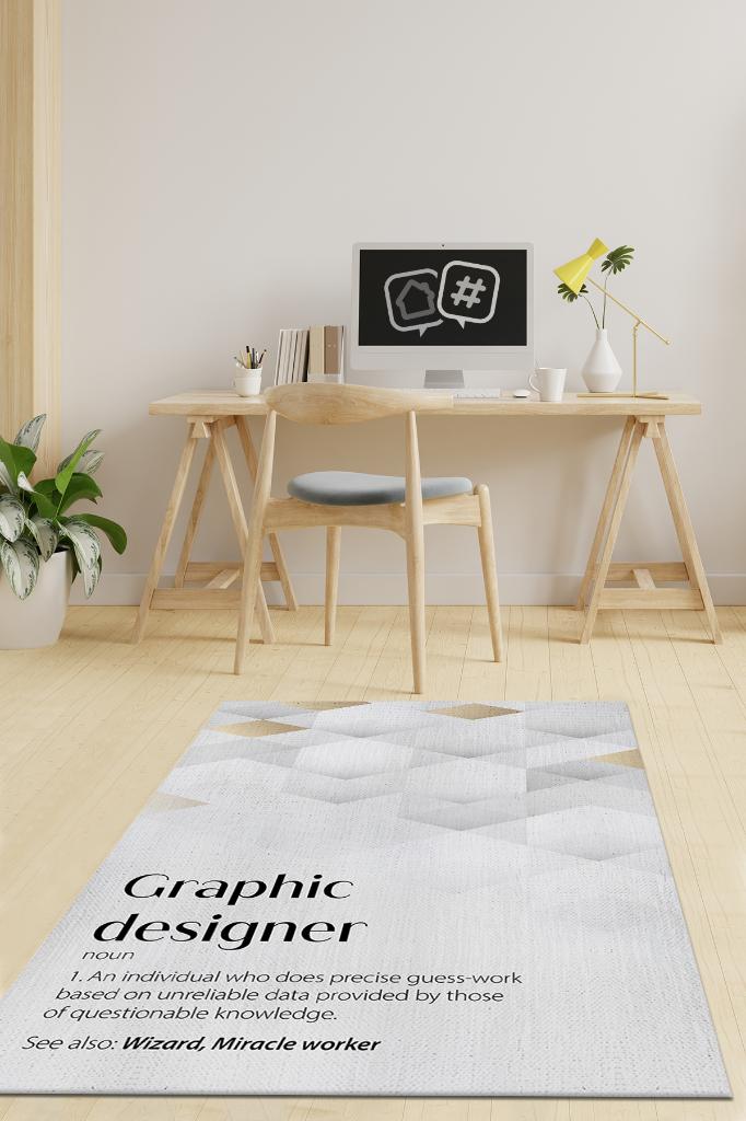 Grafik Dekoratif Tasarımcı Halısı
