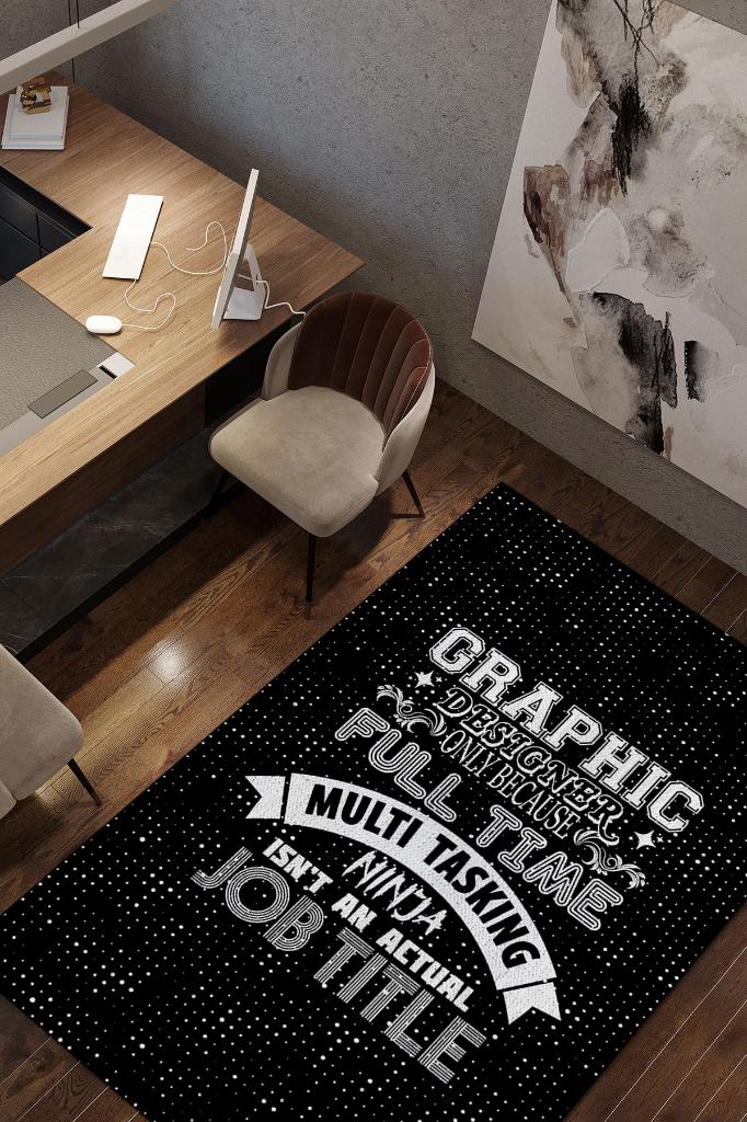 Grafiker Ninja Dekoratif Tasarımcı Halısı