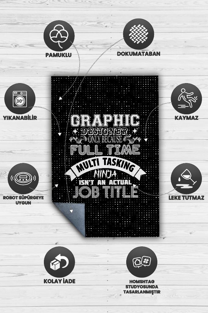 Grafiker Ninja Dekoratif Tasarımcı Halısı