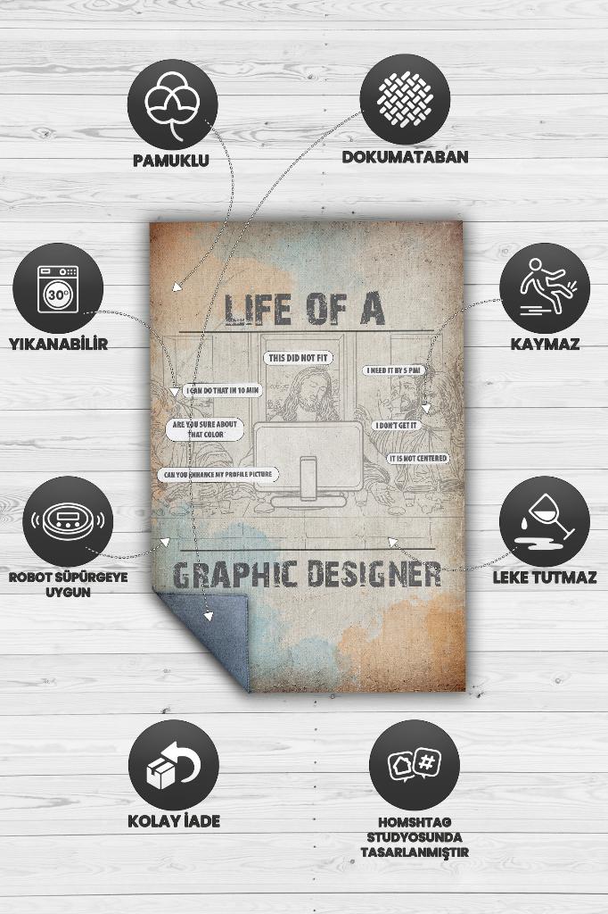 Grafikerin Hayatı Dekoratif Tasarımcı Halısı