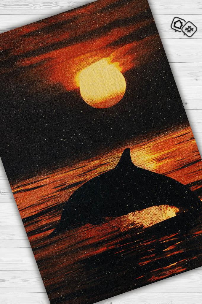 Gün Batımı Turuncu Renkli Halı Manzara Temalı Salon Halısı Dijital Baskılı Tasarım Halı