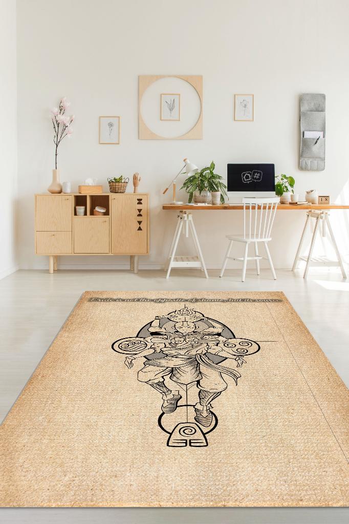 Gurur Utancın Kaynağı Bej Renkli Anime Halısı Dokuma Anime Sever Halısı Hediyelik Halı