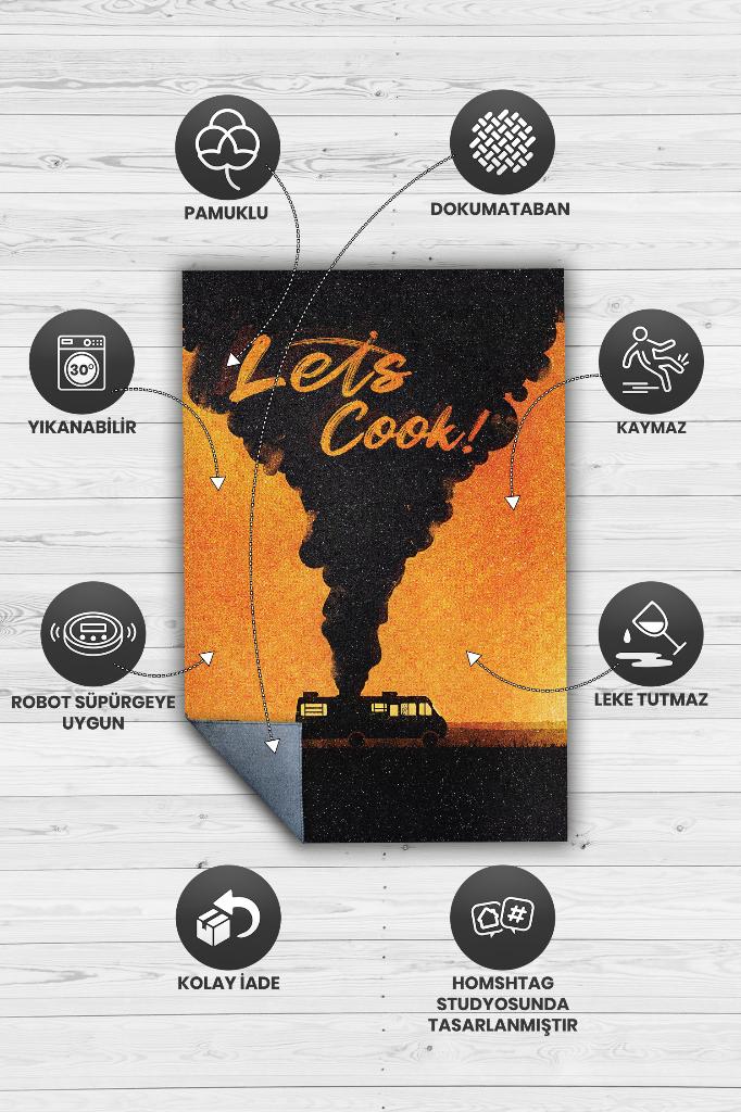 Hadi Pişirelim Film Temalı Halı Breaking Bad Film Halısı Çok Renkli Film Serisi Halısı