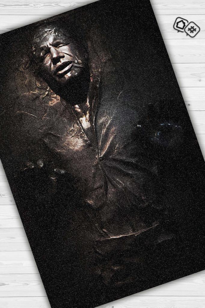 Han Solo Star Wars Desenli Halı Siyah Renkli Halı Star Wars Film Sever Halısı Modern Halı