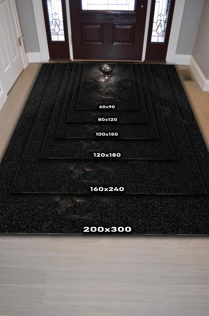 Han Solo Star Wars Desenli Halı Siyah Renkli Halı Star Wars Film Sever Halısı Modern Halı