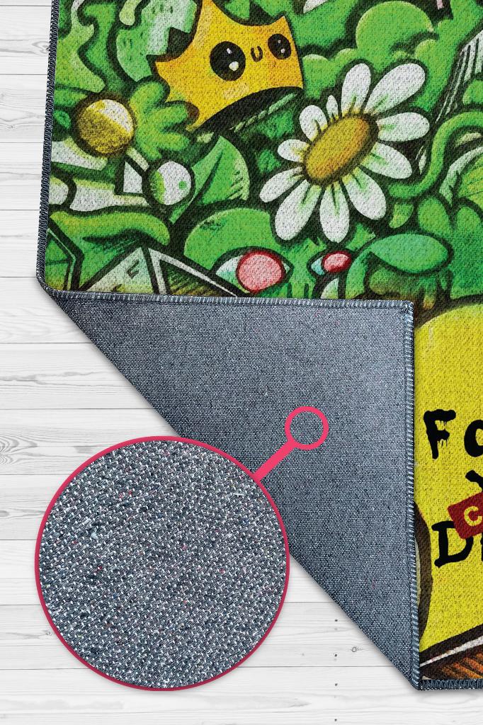 Hayaller İptal Graffiti Temalı Renkli Hediyelik Genç Odası Halısı Geometrik Graffiti Halısı