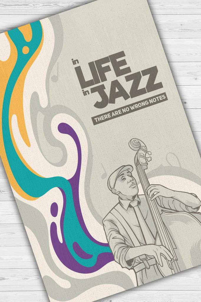 Hayatta ve Cazda Yanlış Nota Yok Çok Renkli Müzik Halısı Caz Sever Halı Müzisyene Hediye