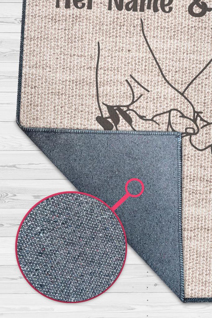 Her Zaman Kişiye Özel Kişiselleştirilebilir Halı Bej Renk Hediyelik Sevgiliye Özel Halı