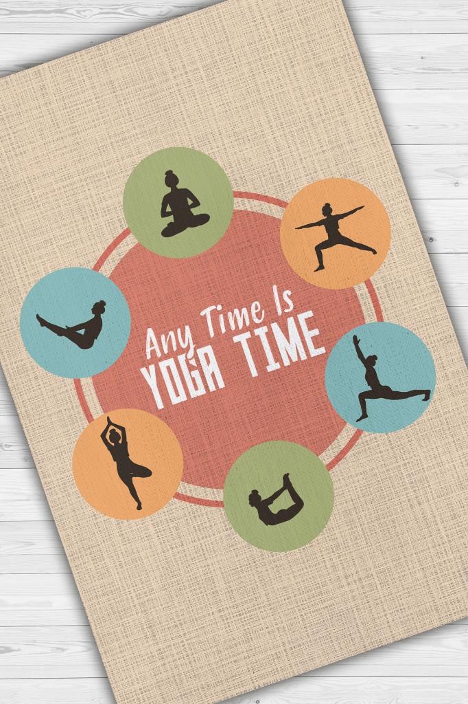 Her Zaman Yoga Vakti Bej Renkli Yoga Sever Halısı Renkli Yoga Sever Halısı Hediyelik Halı