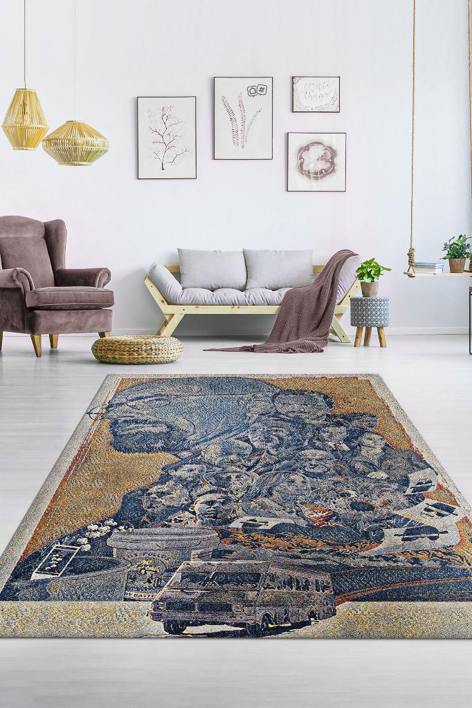 Herkes Bir Arada Film Desenli Halı Breaking Bad Film Halısı Renkli Dokulu Film Serisi Halı