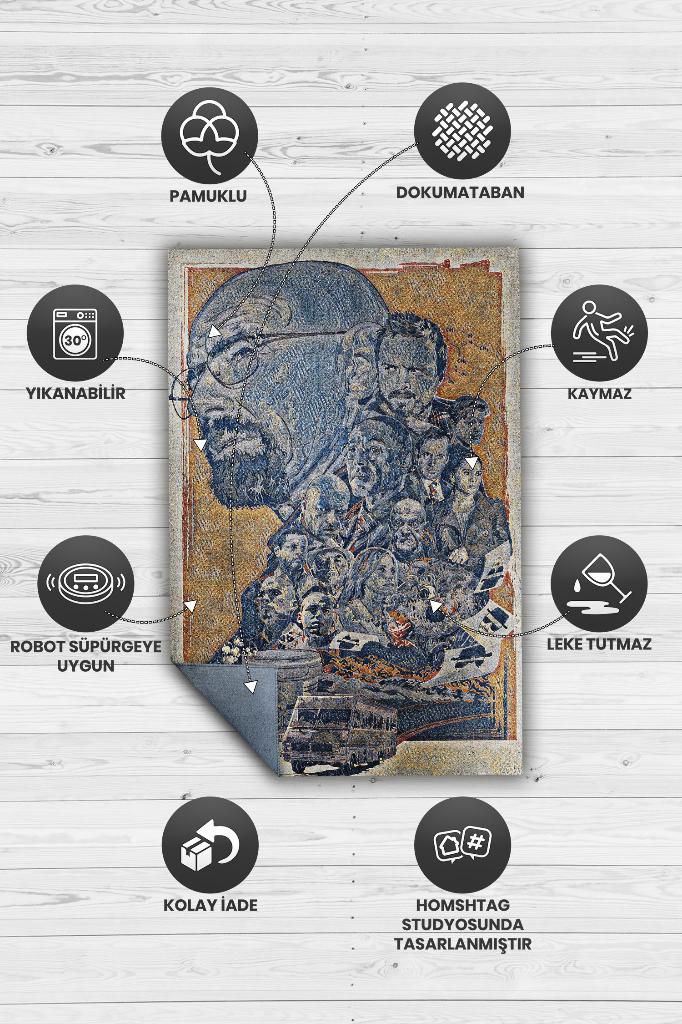 Herkes Bir Arada Film Desenli Halı Breaking Bad Film Halısı Renkli Dokulu Film Serisi Halı