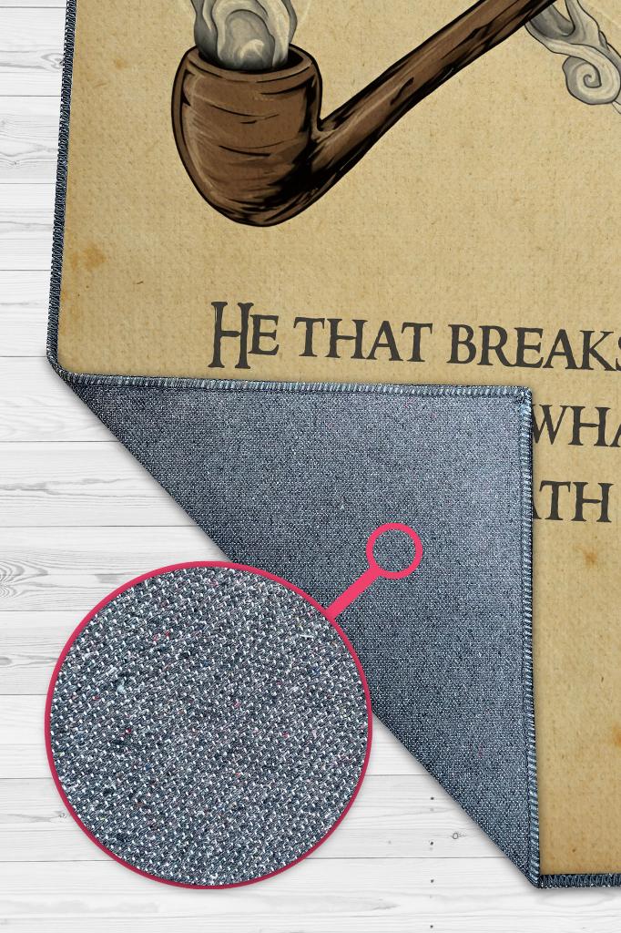 Hikmetin Yolu Film Desenli Bej Renkli Yüzüklerin Efendisi Halısı Film Sever Temalı Halı