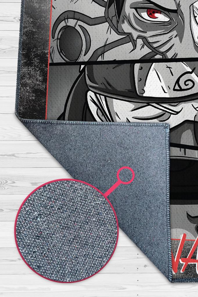 Hokage Oldum Siyah Beyaz Renkli Anime Halısı Modern Halı Dokuma Taban Anime Sever Halısı