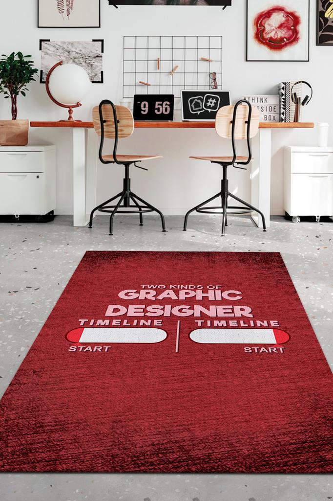İki Tip Grafiker Dekoratif Tasarımcı Halısı