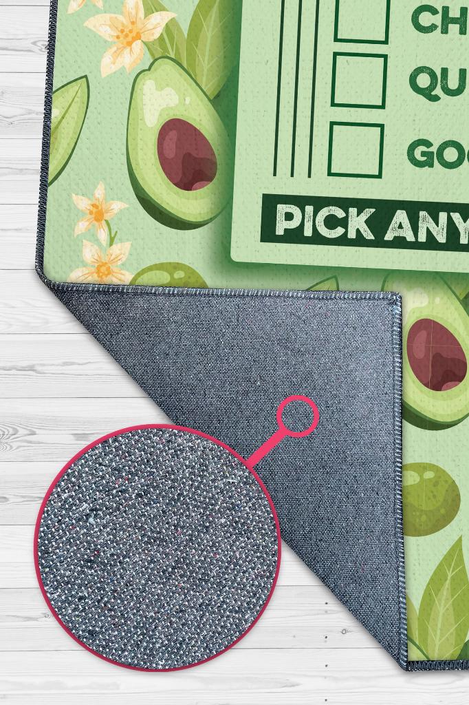 İkisini Seç Yeşil Renk Halı Minimal Diyetisyen Ofisine Halı Diyetisyen Temalı Hediye Halı