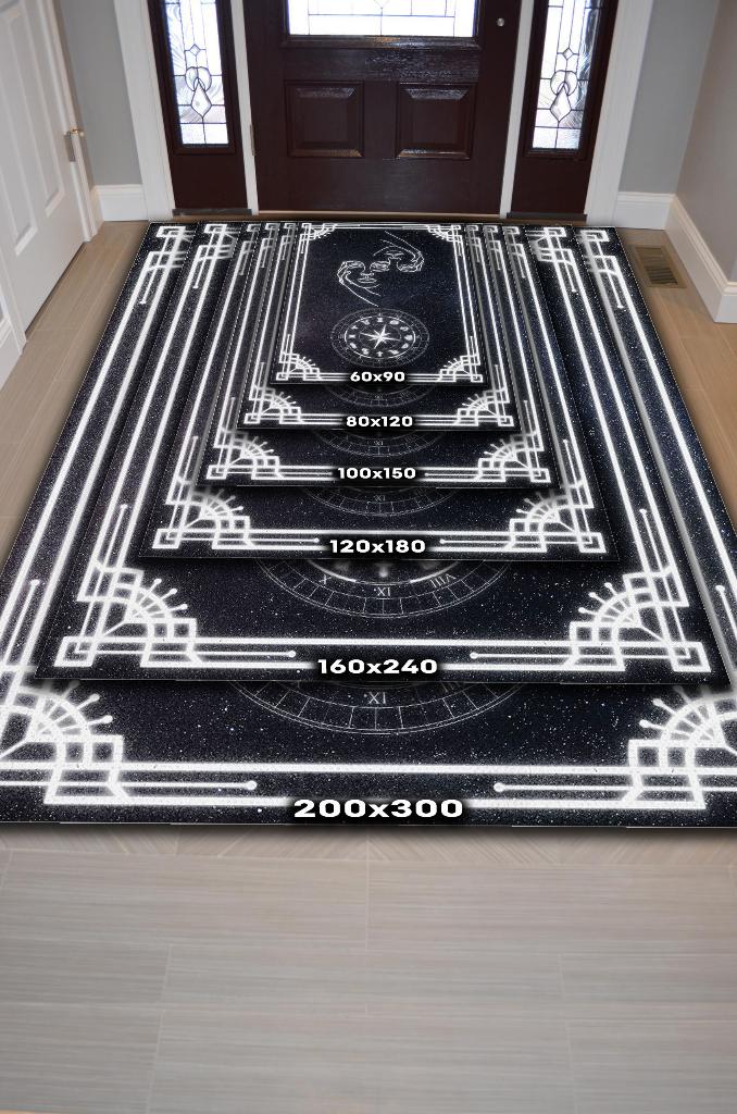 İkizler Burcu Astroloji Temalı Halı Burç Halısı İkizler Burcuna Hediye Halı Siyah Renk Halı