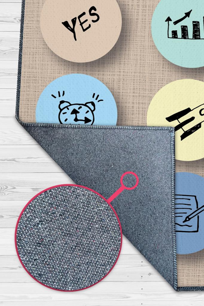 İş Dünyam Renkli Salon Halısı Bej Ofis Halısı Pamuklu Dokuma Tabanlı Yıkanabilir Home Office Halısı