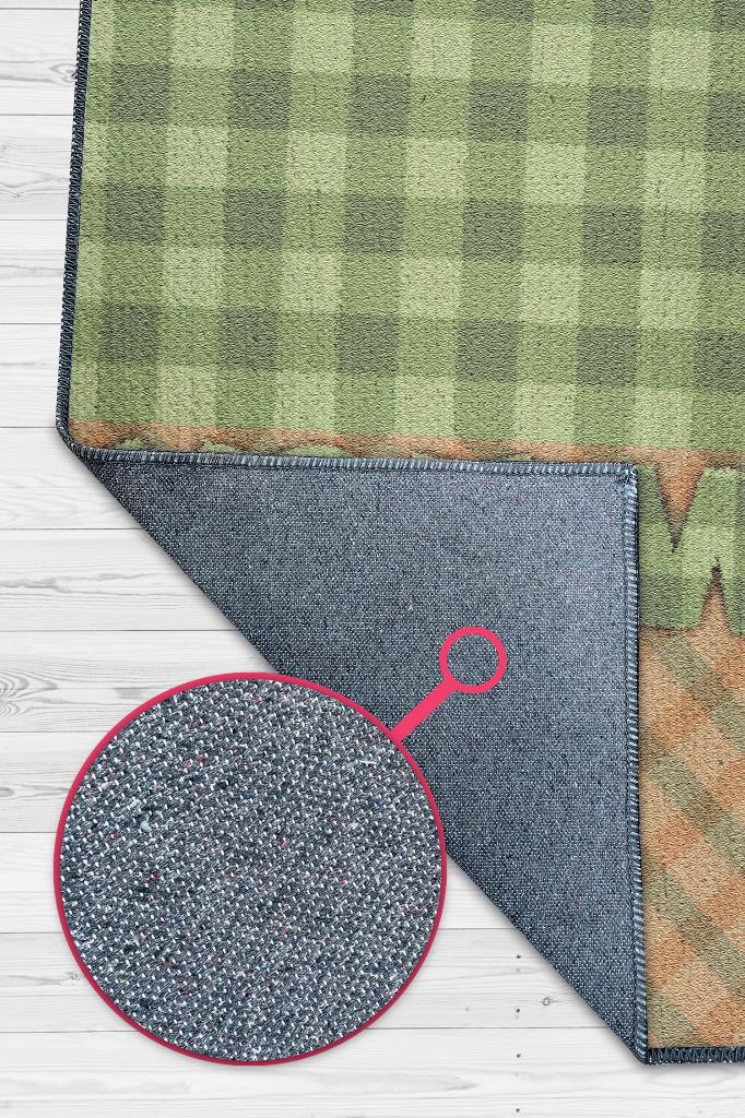 İstediğini Ye Çok Renkli Mutfak Halısı Yazılı Dekoratif Halı Geometrik Mutfak Temalı Halısı