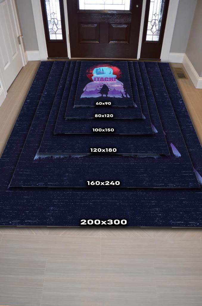 Itachi Çok Renkli Halı Modern Halı Desenli Anime Sever Halı Hediyelik Halı