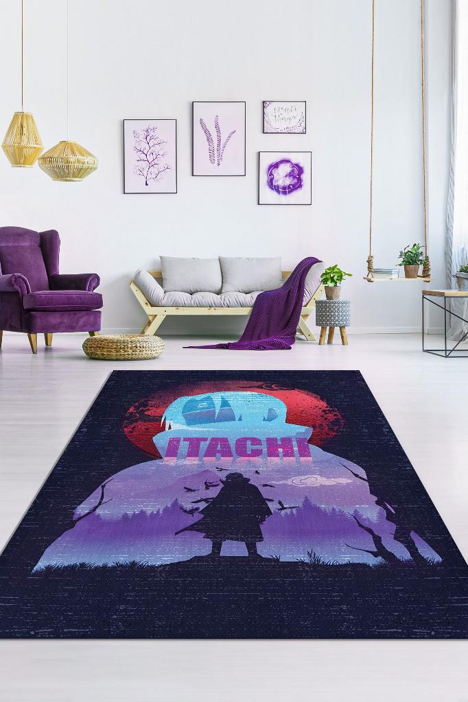 Itachi Çok Renkli Halı Modern Halı Desenli Anime Sever Halı Hediyelik Halı