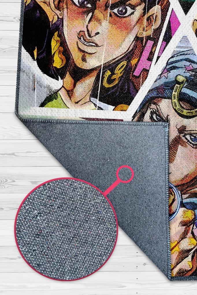 Jojo Çok Renkli Anime Halısı Modern Dokuma Taban Anime Sever Halısı Hediyelik Anime Halısı