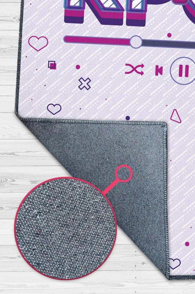 K-pop Çalar Mor Renkli Halı Genç Odası Halısı Modern Hediyelik Kpop Sever Halısı Kpop Halı