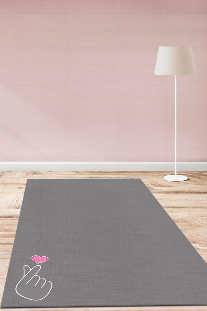 K-pop Hareketi Gri Renkli Kpop Halısı Sade Genç Odası Halısı Hediyelik Müzik Sever Halısı