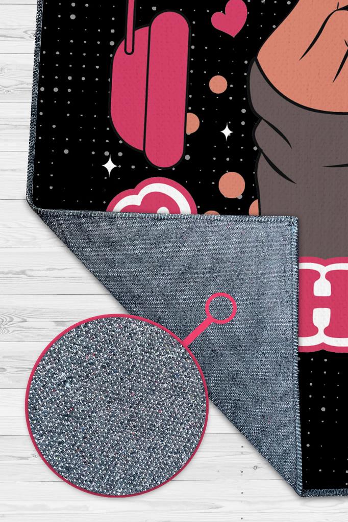 K-pop Rahatlığı Siyah Renkli Genç Odası Halısı Dokuma Kpop Sever Halı Modern Hediyelik Halı