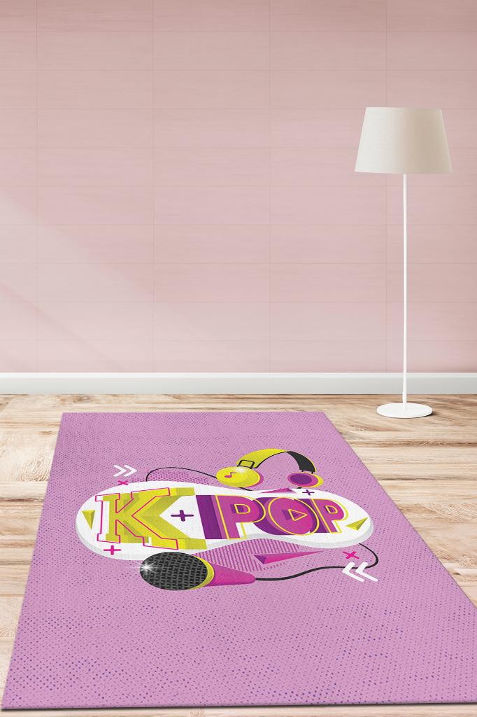 K-pop Yıldızı Pmebe Renkli Halı Kpop Sever Halısı Hediyelik Halı Çok Renkli Genç Halısı