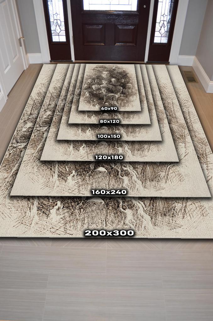 Kahramanlar Film Desenli Halı Game Of Thrones Film Halısı Bej Renk Dokulu Film Serisi Halı