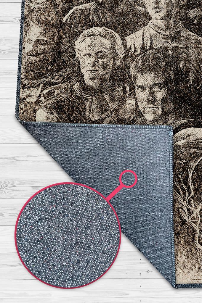 Kahramanlar Film Desenli Halı Game Of Thrones Film Halısı Bej Renk Dokulu Film Serisi Halı