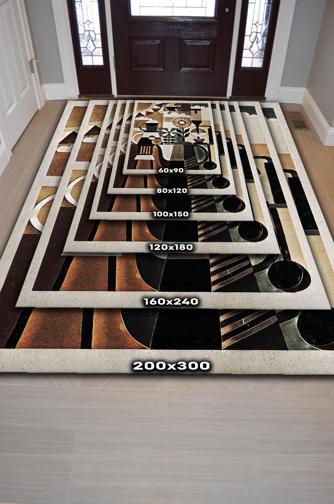 Kahveli Hayat Kahverengi Halı Geometrik Mutfak Halısı Dekoratif Halı Kahve Desenli Halı
