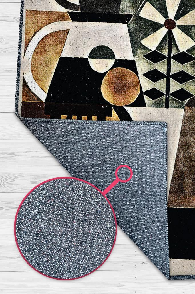 Kahveli Hayat Kahverengi Halı Geometrik Mutfak Halısı Dekoratif Halı Kahve Desenli Halı