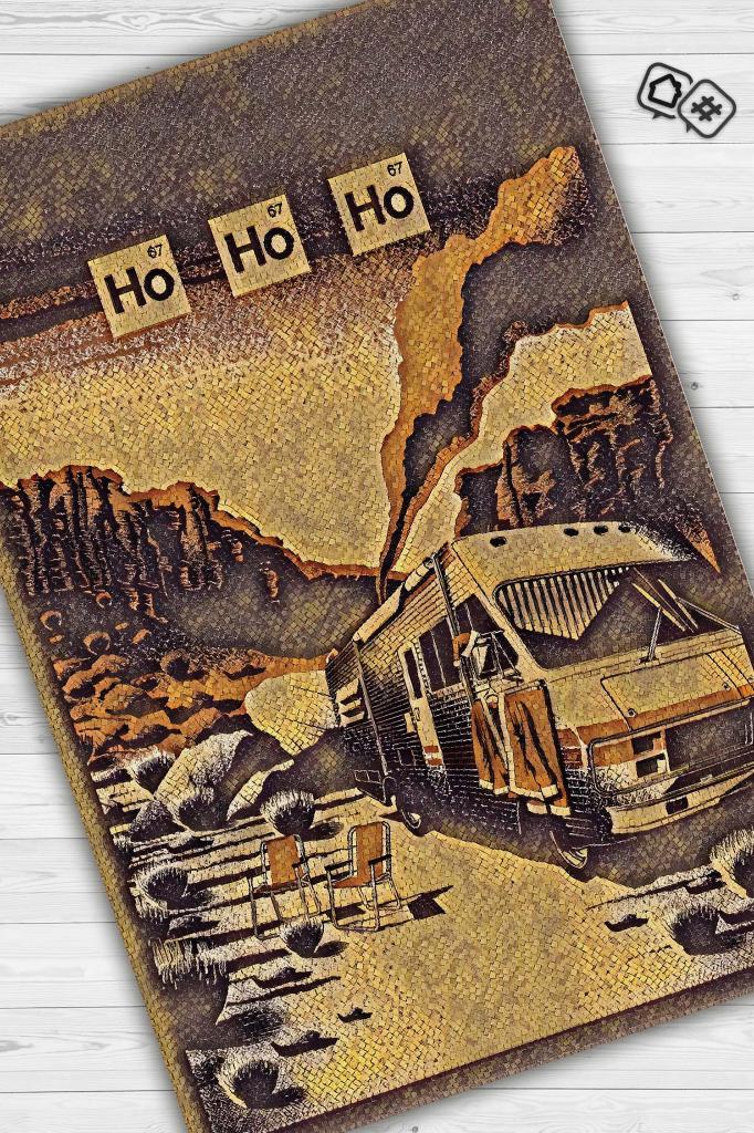 Karavan Film Desenli Halı Breaking Bad Film Halısı Renkli Dokulu Film Serisi Halısı