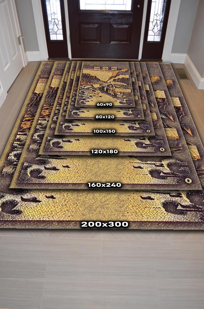 Karavan Film Desenli Halı Breaking Bad Film Halısı Renkli Dokulu Film Serisi Halısı