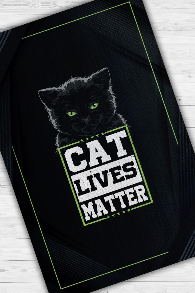 Kediler Önemlidir Koyu Renkli Halı Modern Genç Halısı Renkli Salon Halısı Kedi Sever Halısı