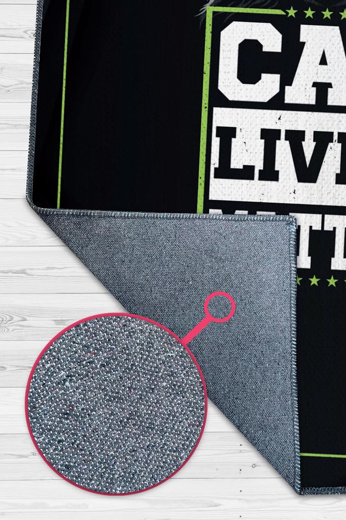 Kediler Önemlidir Koyu Renkli Halı Modern Genç Halısı Renkli Salon Halısı Kedi Sever Halısı