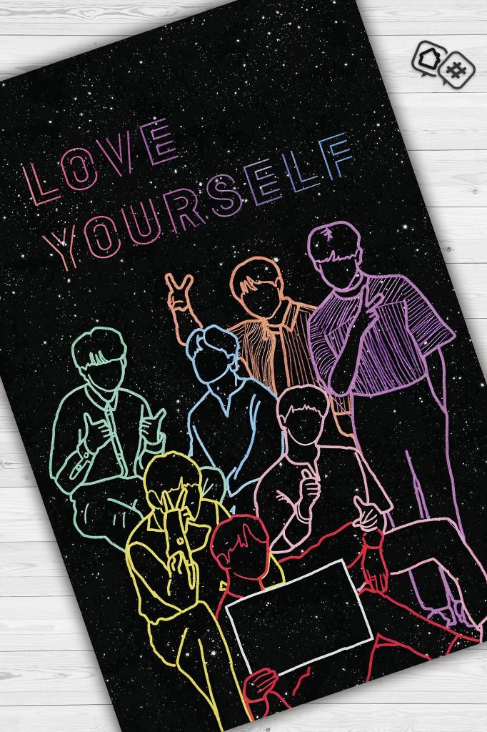 Kendini Sev Siyah Renkli Halı Modern Genç Odası Halısı Kpop Sever Genç Odası Halısı