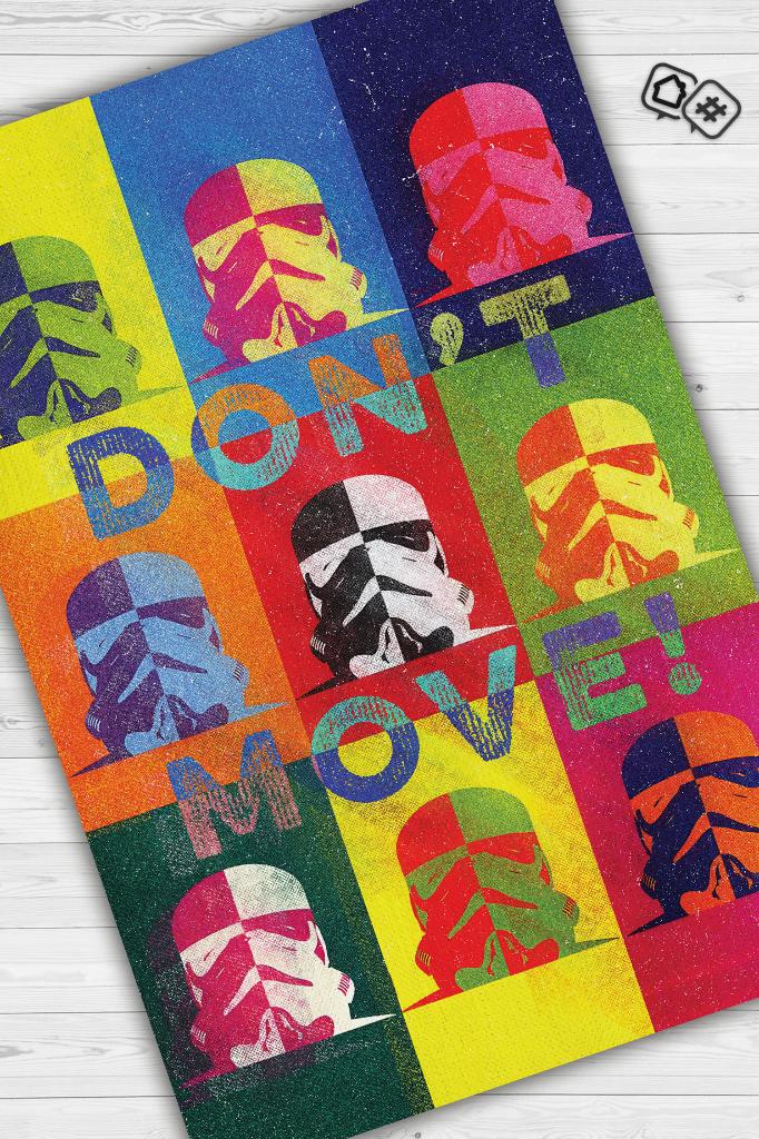 Kıpırdama Film Halısı Star Wars Temalı Film Halısı Çok Renkli Star Wars Filmi Halısı