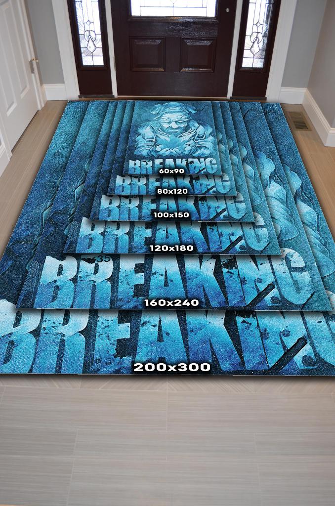Kırmak Film Desenli Halı Breaking Bad Film Halısı Mavi Renkli Geometrik Film Serisi Halısı