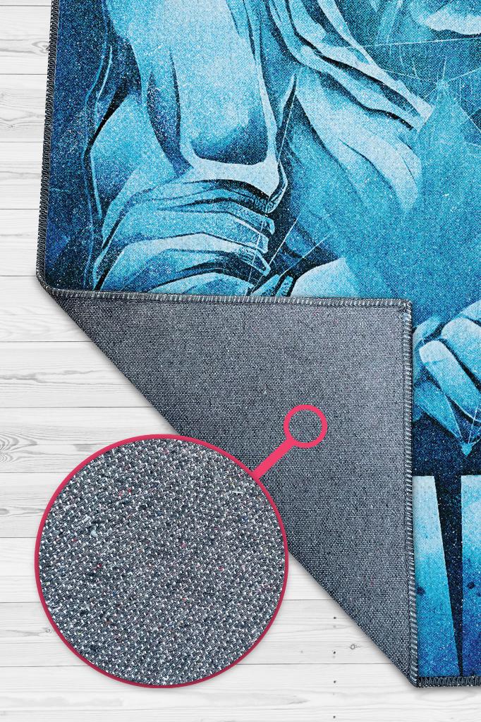 Kırmak Film Desenli Halı Breaking Bad Film Halısı Mavi Renkli Geometrik Film Serisi Halısı