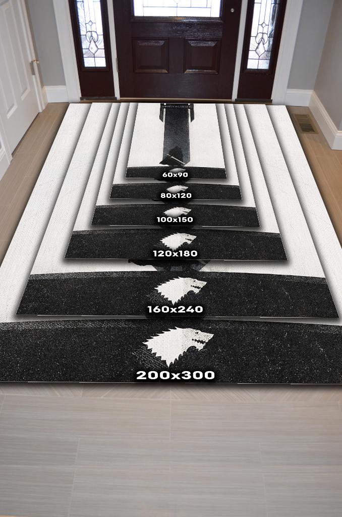 Kış Geliyor Film Desenli Halı Game Of Thrones Film Halısı Açık Renk Dokulu Film Serisi Halı