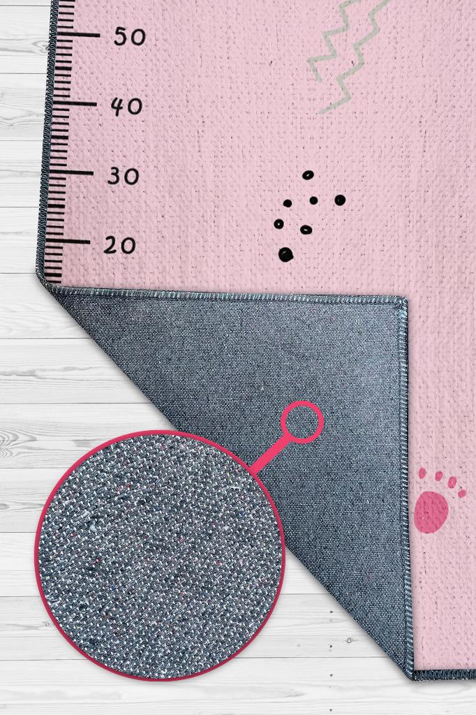 Kızım Büyüyor Metreli Pembe Renkli Çocuk Odası Halısı Minimal Çocuk Halıs Bebek Temalı Halı